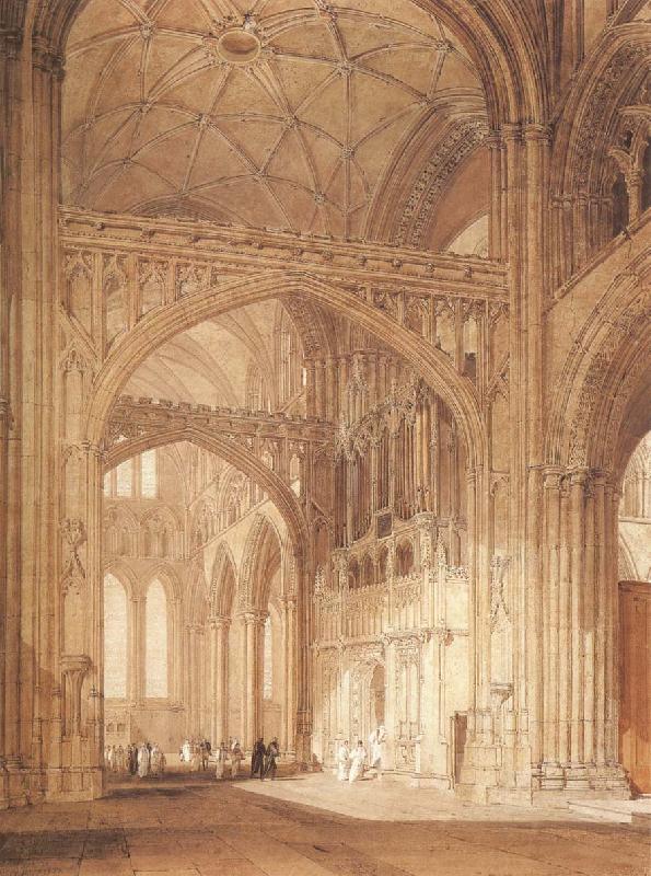 J.M.W. Turner Interior of Salisbury Cathedral,looking towards the North Transept France oil painting art